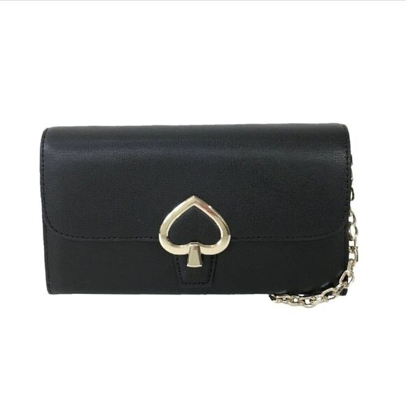 NWT! Kate Spade Black Robyn Leather Convertible Crossbody Clutch Wallet - Picture 1 of 8